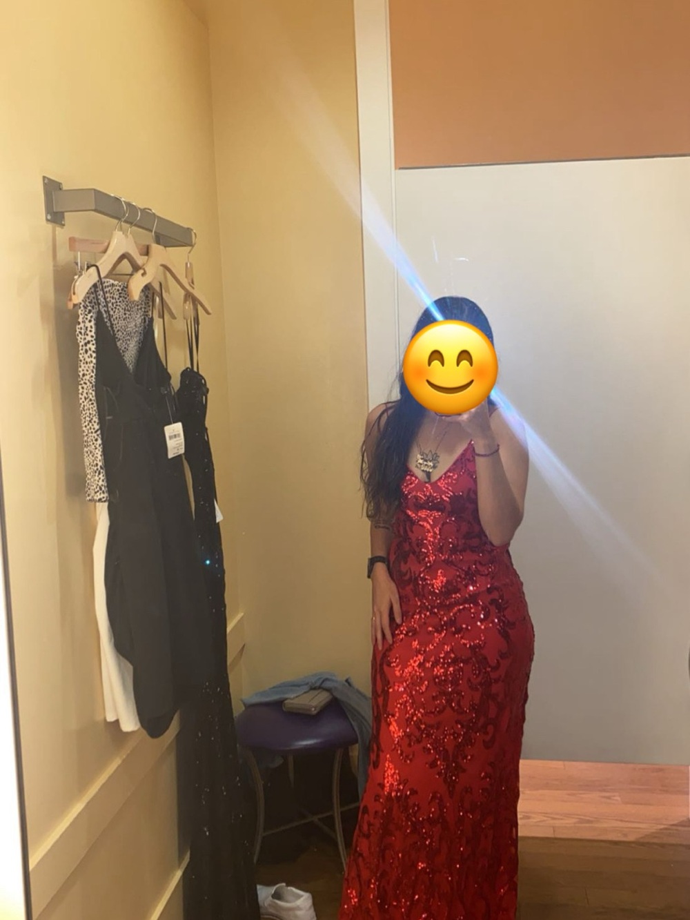 Windsor Red Sequin Spaghetti Strap Wedding Dress